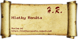 Hlatky Renáta névjegykártya